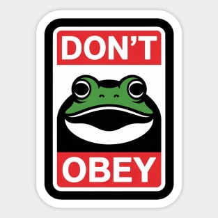 Portland Frog Don't Obey Sticker